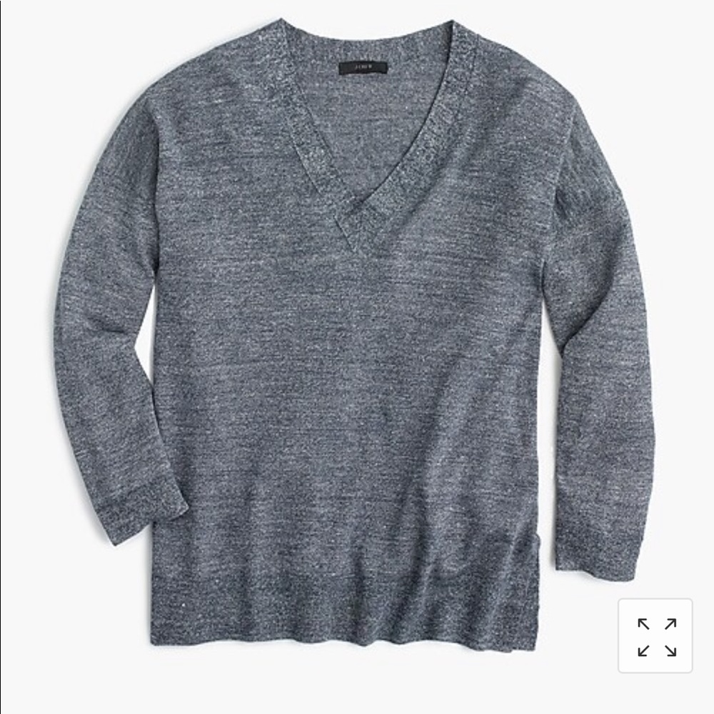 Sold- J. Crew Merino Wool Linen V Neck Sweater - Picture 1 of 7